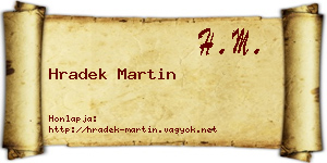 Hradek Martin névjegykártya